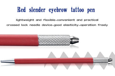 21 Pin Blade Eyebrow Microblading Tool Tay cầm màu đỏ